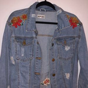 Nasty Gal embroidered denim jacket